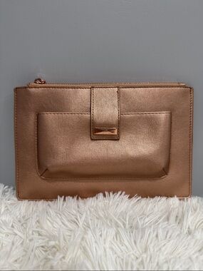 INC International Concepts Rose Gold Metallic Pouch